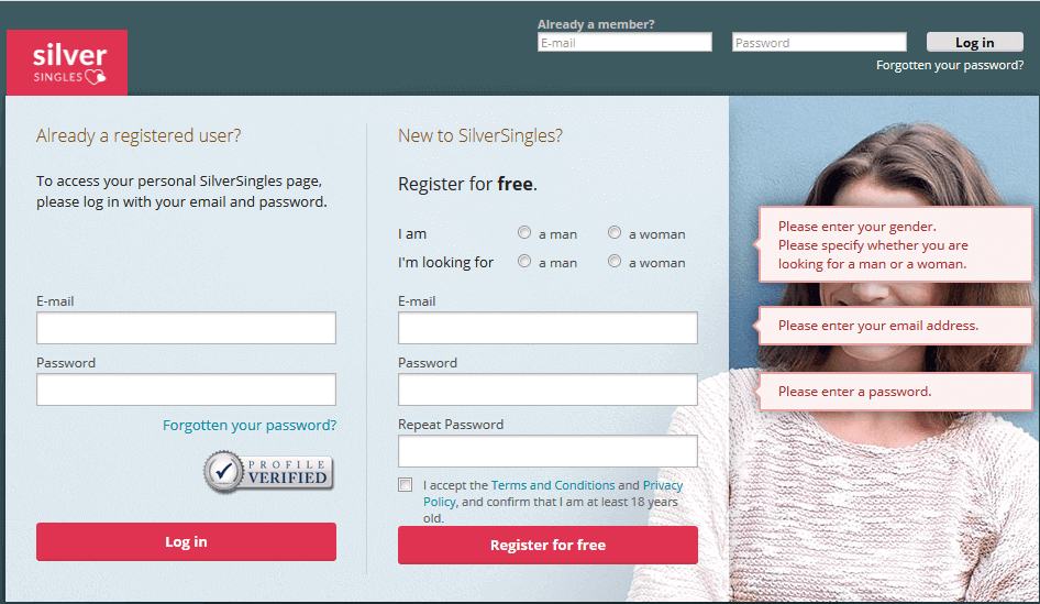 SilverSingles Signup